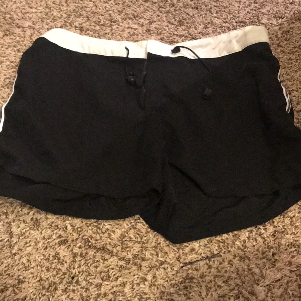 Black and white soft swim or active shorts